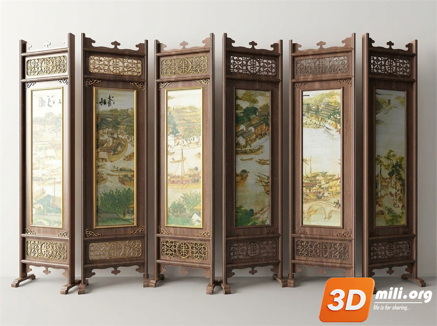 Folding screen Skp Files 